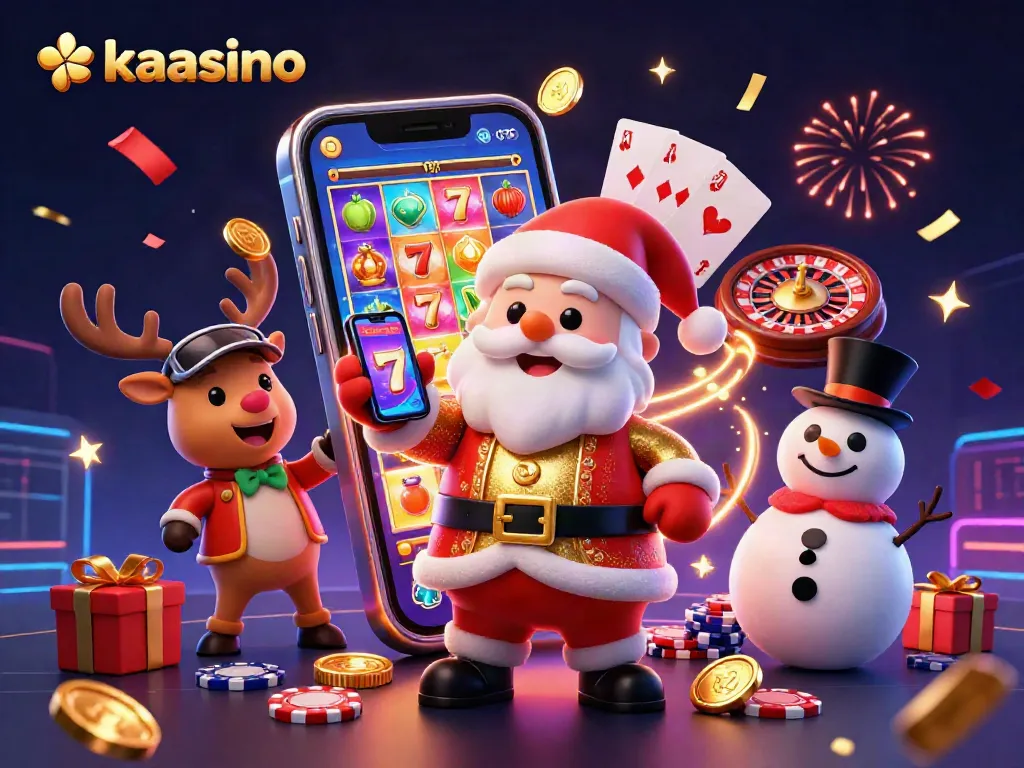 Experience the excitement of kaasino with Santa and friends at a vibrant casino!