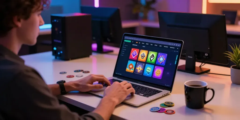 Player enjoying a game on Hitclub's platform, showcasing vibrant gaming interface.