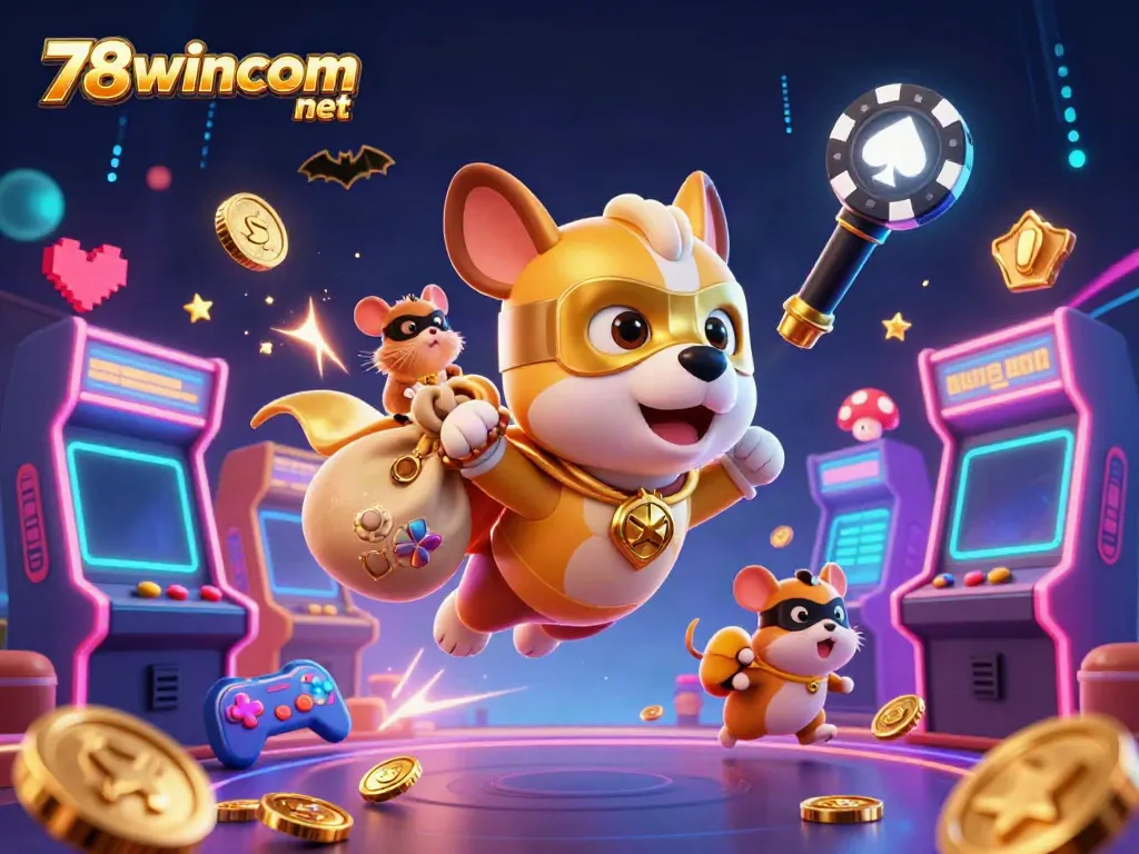 Experience the thrill of winning at 78wincom net with exciting 3D cartoon characters in a vibrant gambling world.