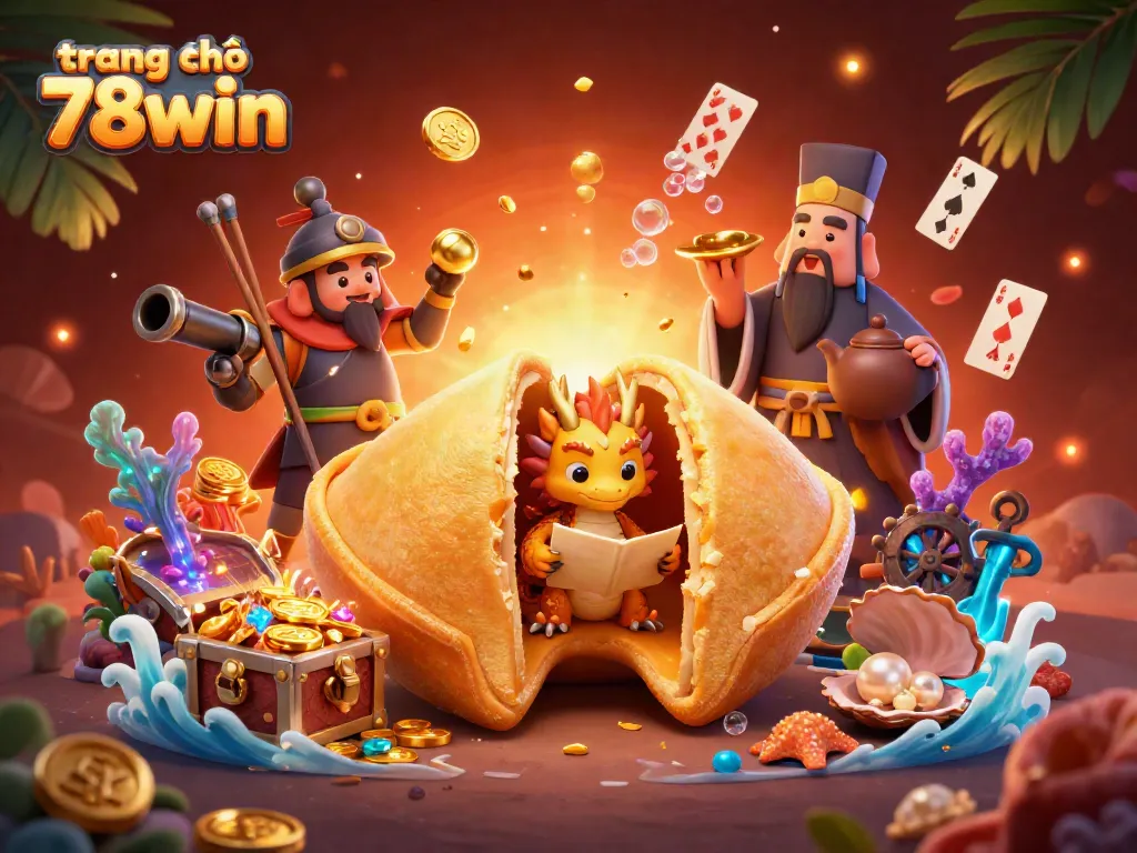 Experience the exciting world of trang chủ 78win casino with vibrant characters and treasures in this 3D illustration.